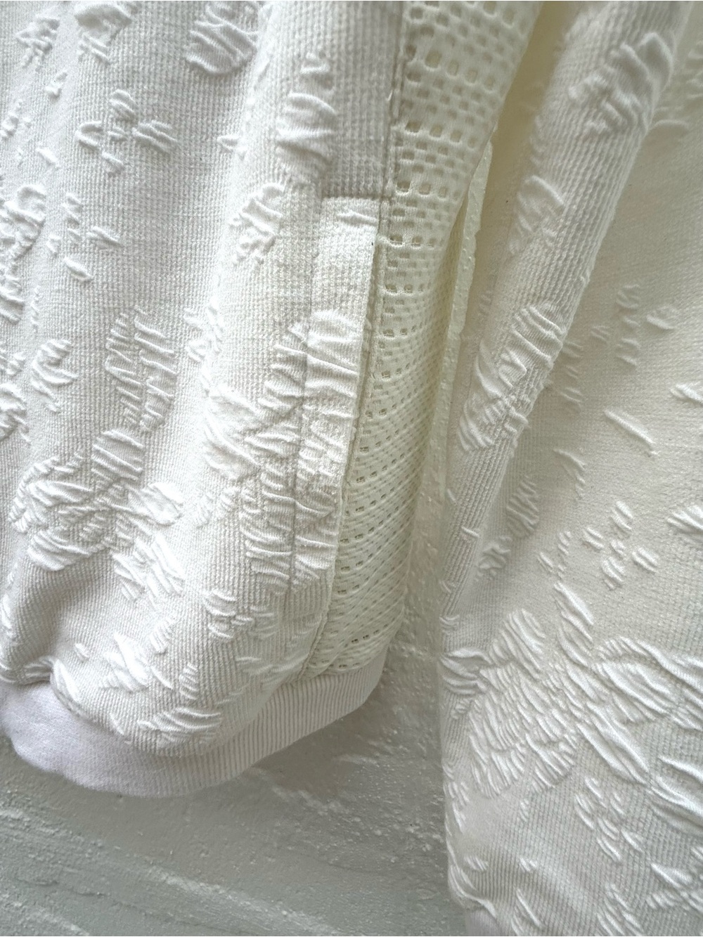 Sanctuary white multi-textured minimalist bomber jacket. Small - Picture 7 of 12